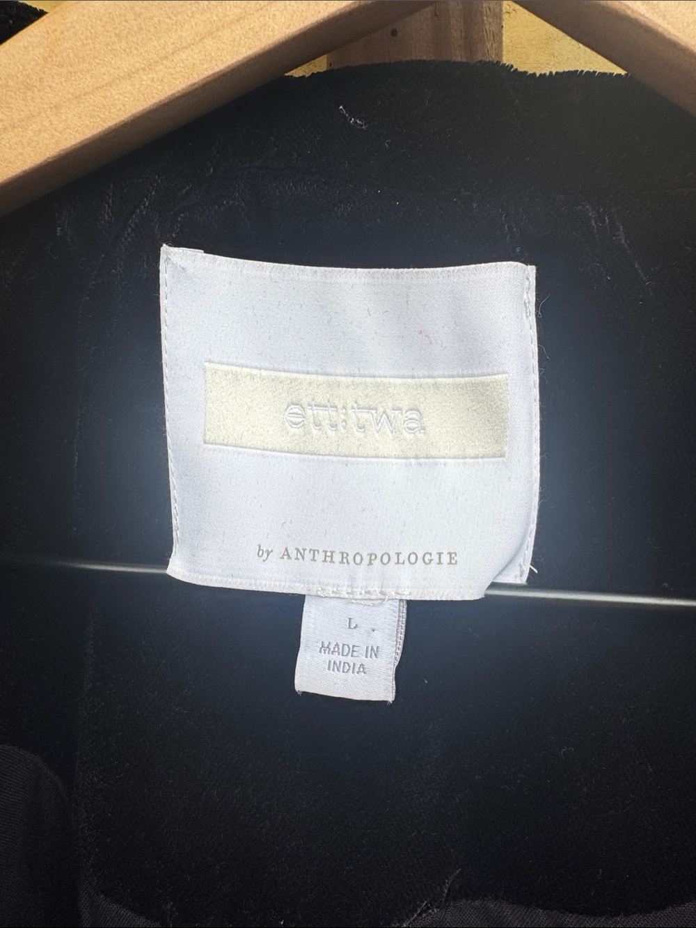Anthropologie Black Velvet Blazer with Pink & Blue Floral Embroidery - Picture 3 of 6